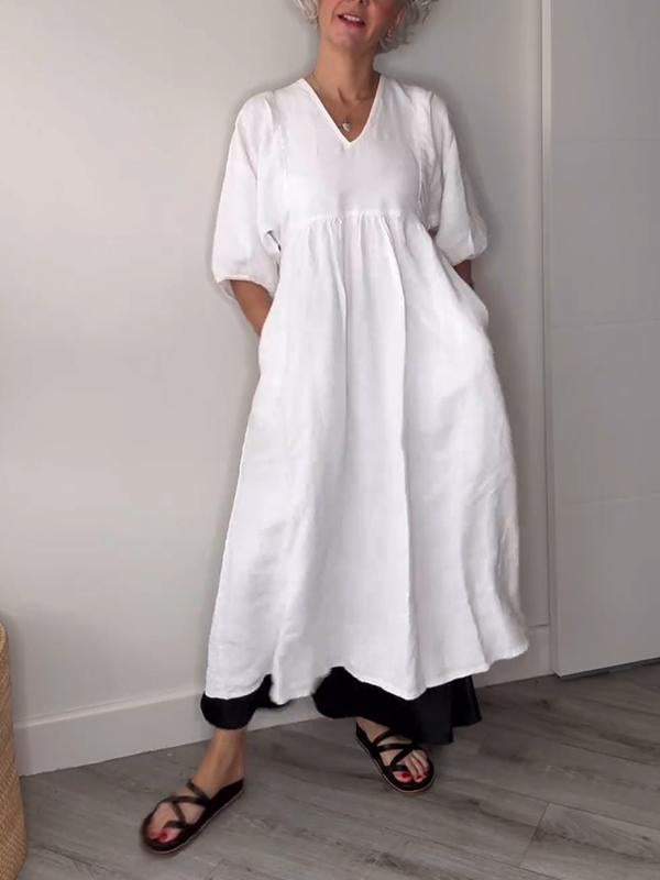Klara | V-neck & Elegant Design Midi Dress 2