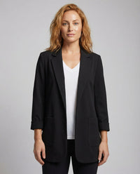 Elena | Elegant Tailored Longline Open Blazer