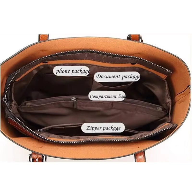 Layla | Women's Large Leather-Look Oil-Wax Shoulder Tote Bag 1