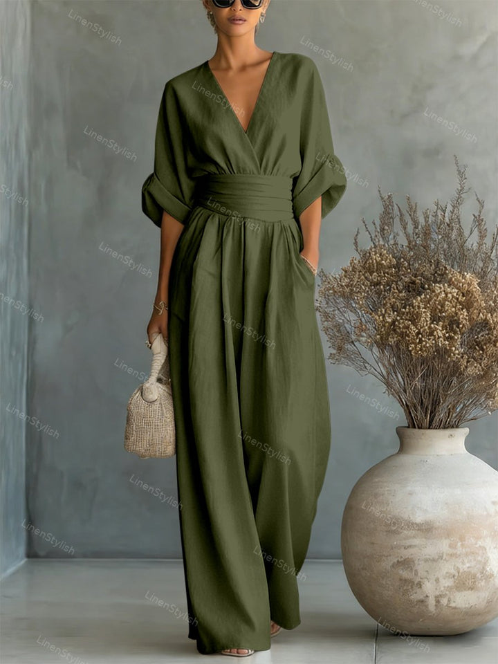 Lena | Black Jumpsuit Women Elegant V-Neck Slim Fit Modern Style 11