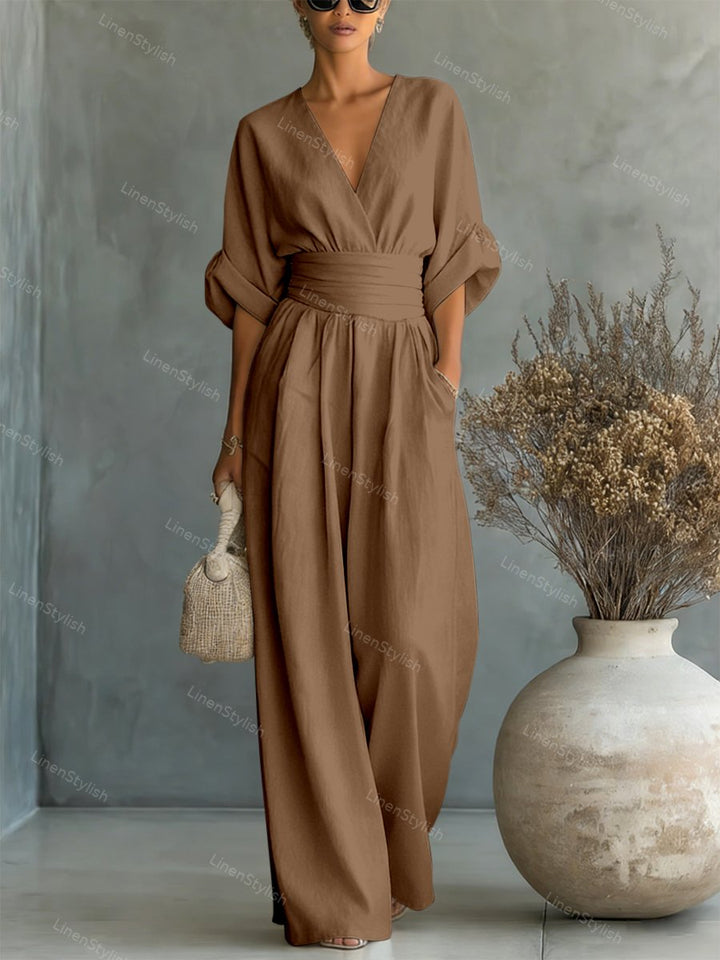 Lena | Black Jumpsuit Women Elegant V-Neck Slim Fit Modern Style 13