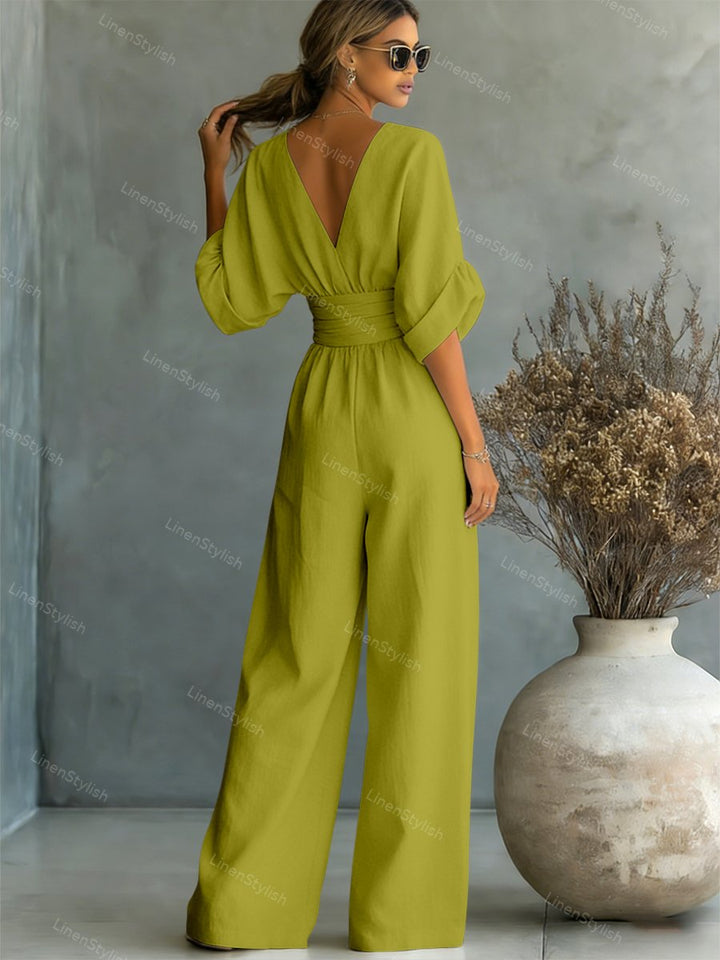 Lena | Black Jumpsuit Women Elegant V-Neck Slim Fit Modern Style 7