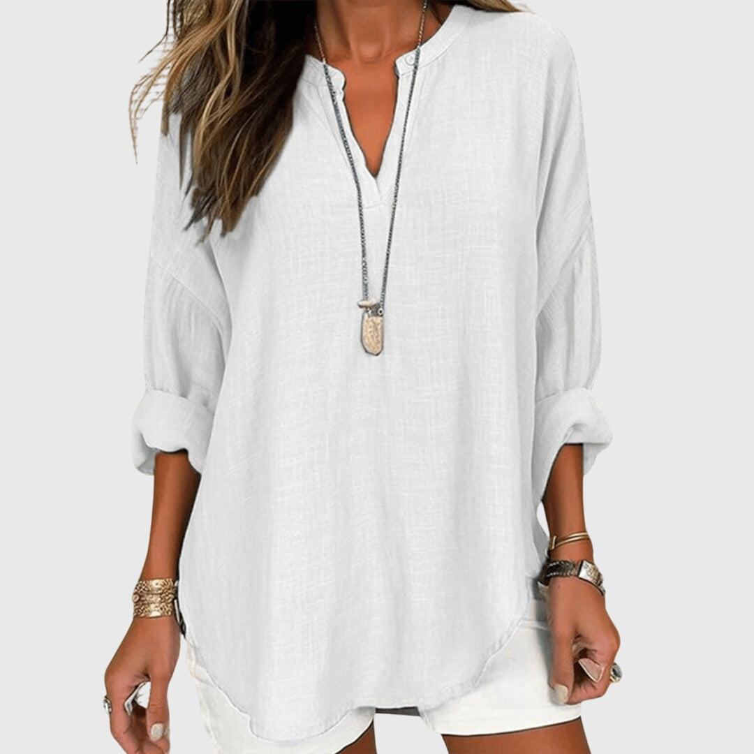 Lena | Elegant Long Sleeve Beach Shirt – Flowy, Comfortable &amp; Perfect for Women 1