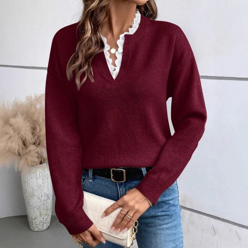 Lena | Elegant, Soft & Versatile Women's Cardigan Sweater with Lace Trim 6