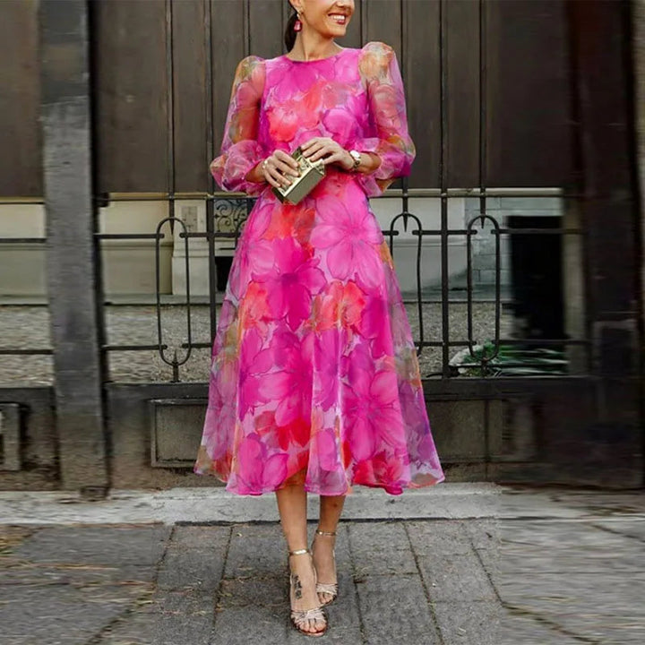Lina | Midi Dresses for Women Floral Print A-Line Summer Style 0