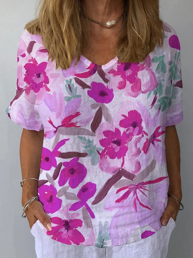 Lina | Relaxed V-Neck Floral Blouse for Women 3