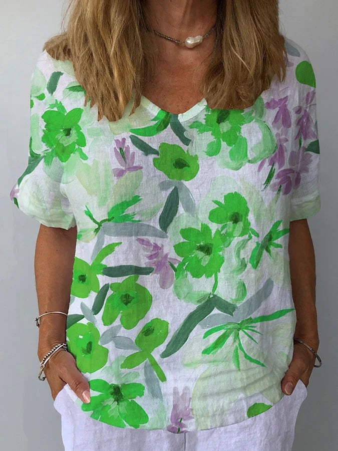 Lina | Relaxed V-Neck Floral Blouse for Women 5