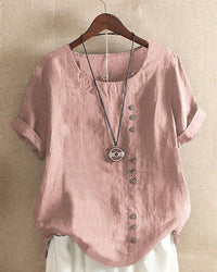 Ella | Casual Chic Linen Button Front Top