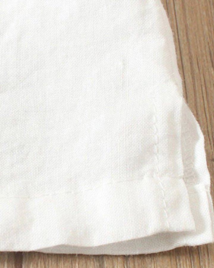 Lina | Women's Top Blouses for Women Linen Button Front Short Sleeve Relaxed Fit 7