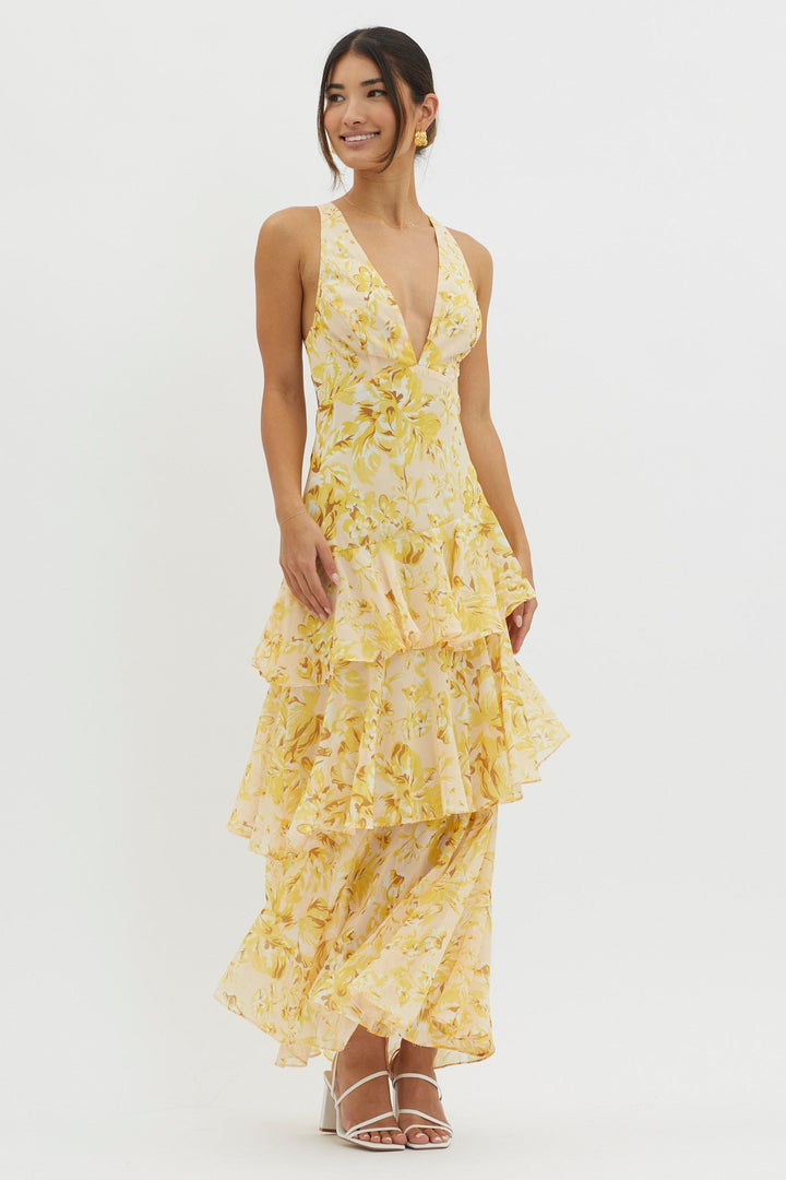 Liora | Elegant Floral Flounce Maxi Dress – Flowing, Feminine & Perfect for Summer Dresses for Women 10