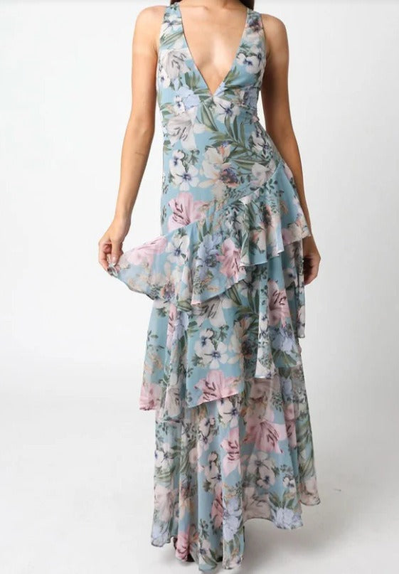 Liora | Elegant Floral Flounce Maxi Dress – Flowing, Feminine & Perfect for Summer Dresses for Women 11