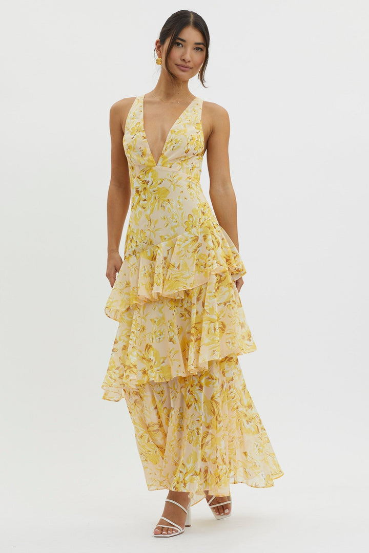 Liora | Elegant Floral Flounce Maxi Dress – Flowing, Feminine & Perfect for Summer Dresses for Women 5