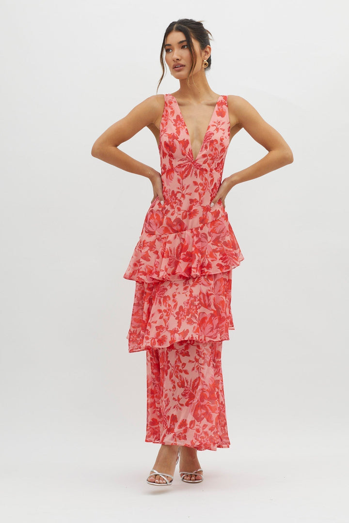 Liora | Elegant Floral Flounce Maxi Dress – Flowing, Feminine & Perfect for Summer Dresses for Women 7