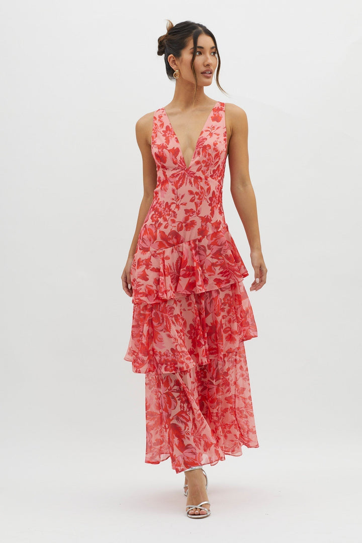 Liora | Elegant Floral Flounce Maxi Dress – Flowing, Feminine & Perfect for Summer Dresses for Women 8