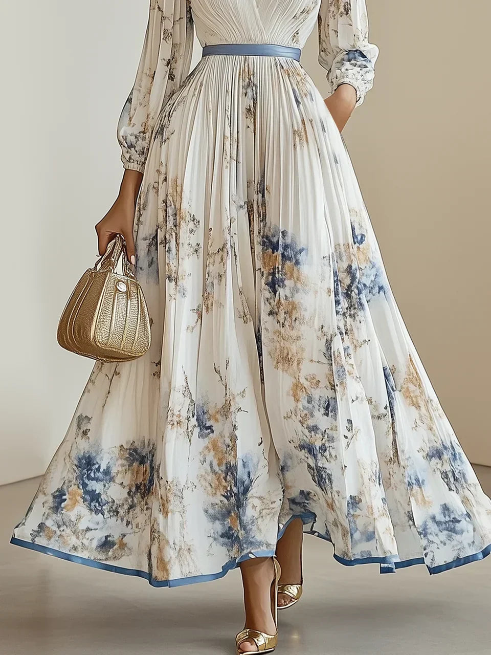 Liora | Elegant pleated maxi dress 4