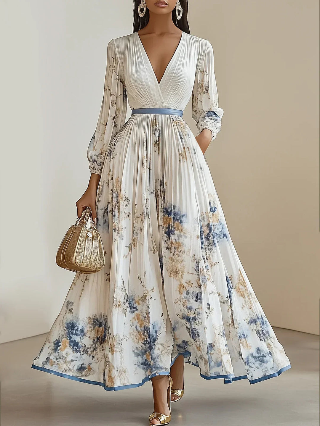 Liora | Elegant pleated maxi dress 6