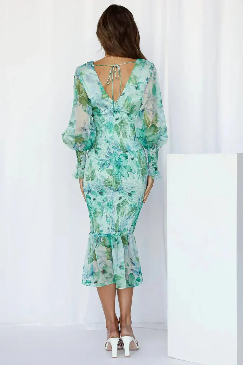 Liora | Floral Dress Wedding Guest Elegant Flowing Summer Fit 6
