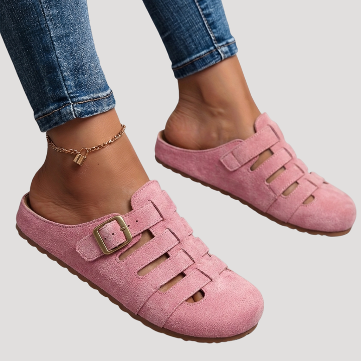 Liora | Women's Closed Toe Buckle Clogs Comfortable Breathable Flat Sole 2