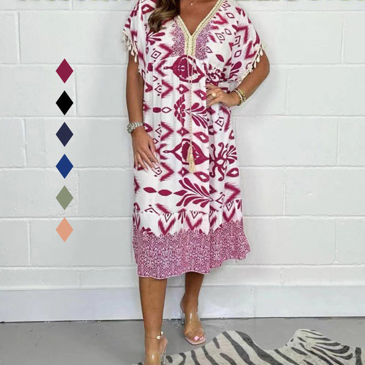 Livia | Breezy V-Neck Plus Size Maxi Dress for Summer 1