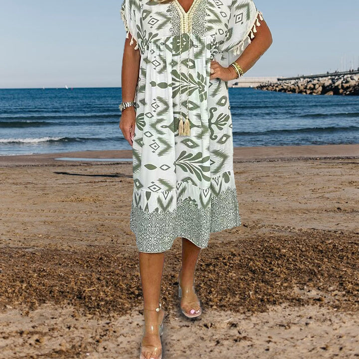 Livia | Breezy V-Neck Plus Size Maxi Dress for Summer 2