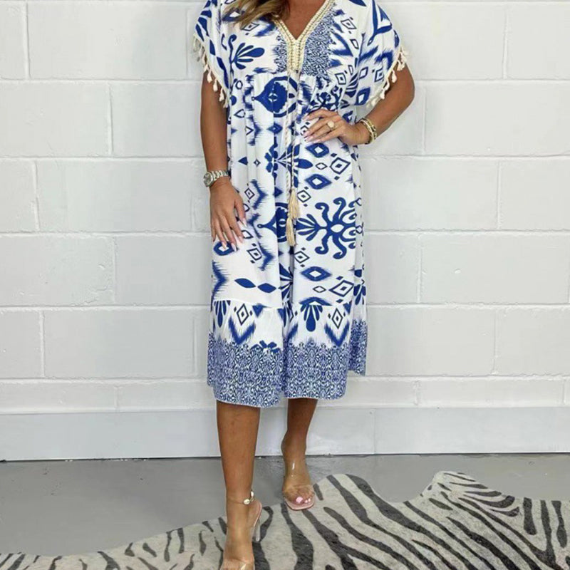 Livia | Breezy V-Neck Plus Size Maxi Dress for Summer 4