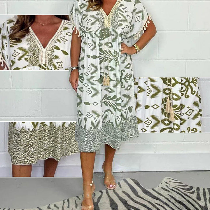 Livia | Breezy V-Neck Plus Size Maxi Dress for Summer 5