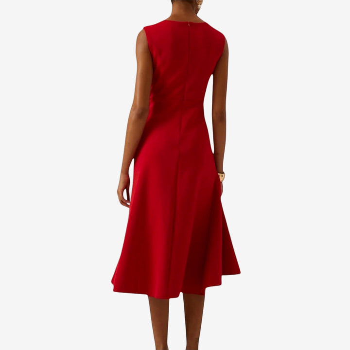 Livia | Elegant Asymmetrical Satin Midi Dress for Women 1