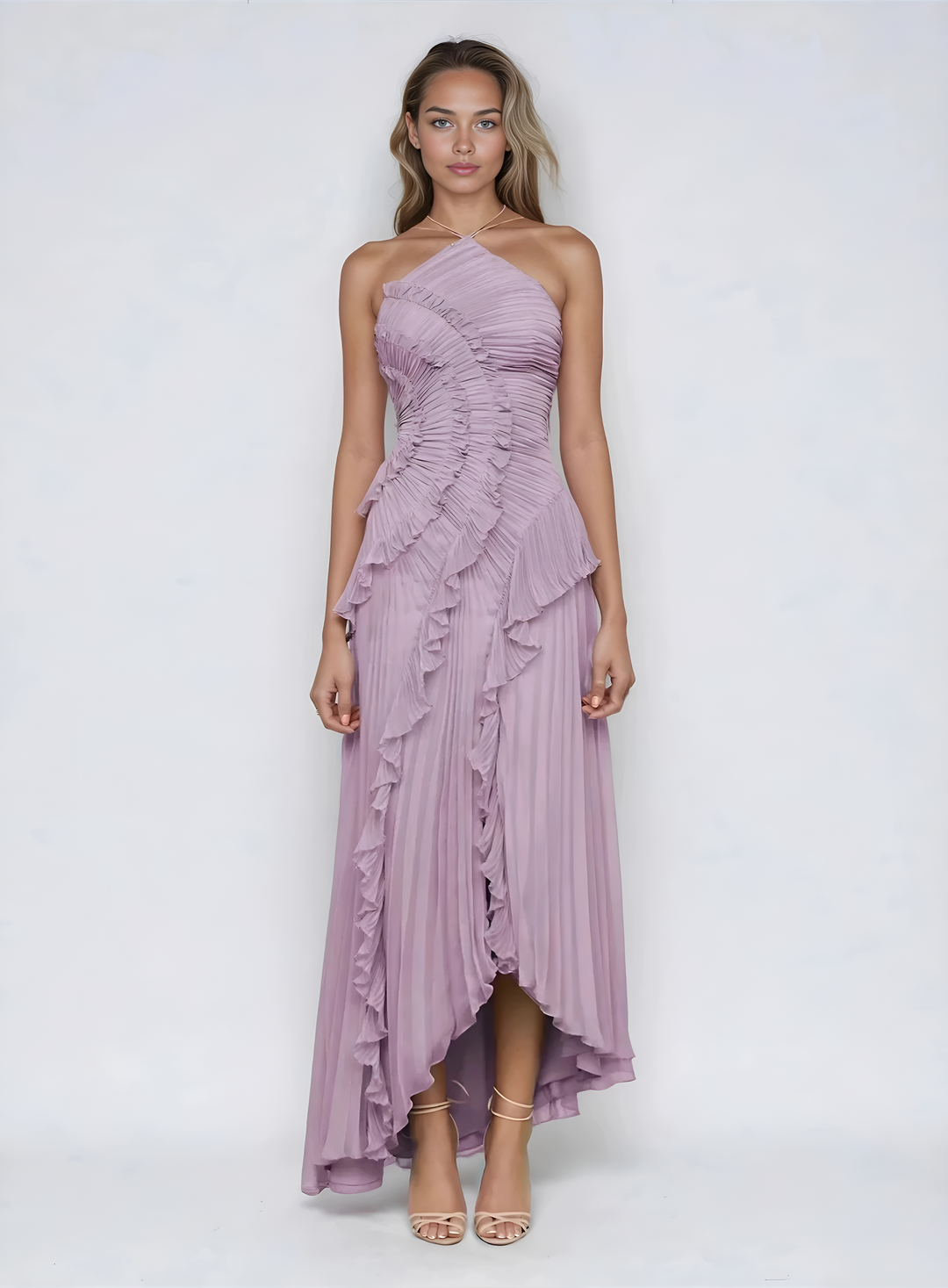 Livia | Elegant Asymmetrical White Maxi Dress for Women 0