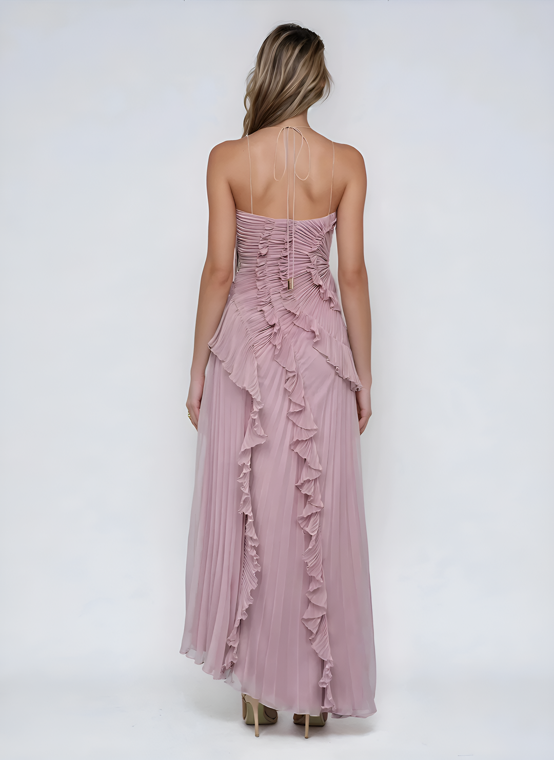 Livia | Elegant Asymmetrical White Maxi Dress for Women 3