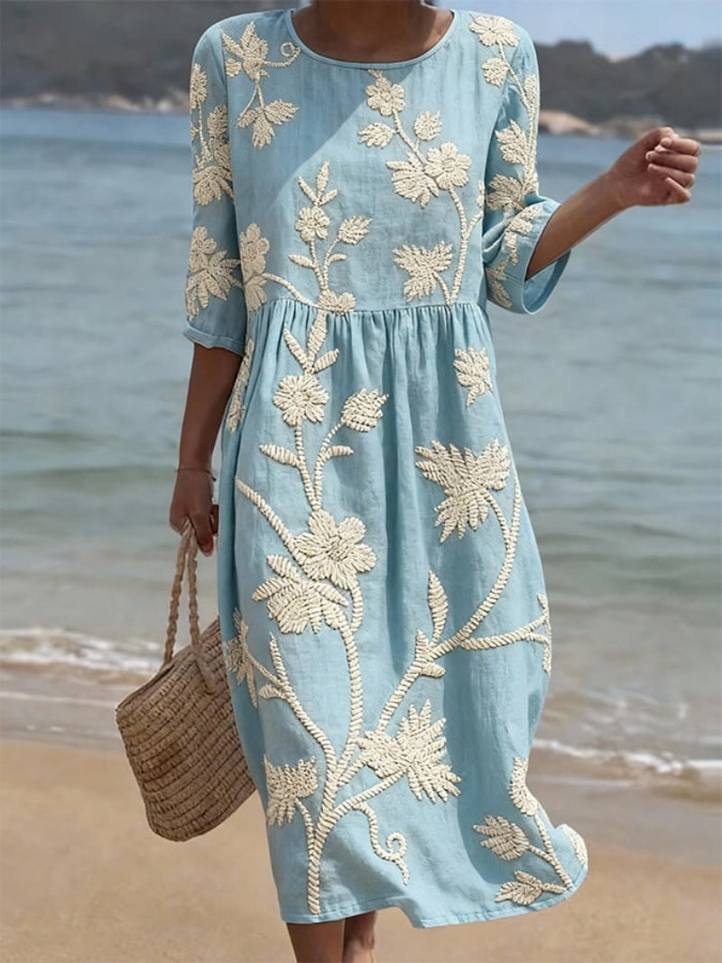 Livia | Elegant Floral Embroidered Women's Dress 0