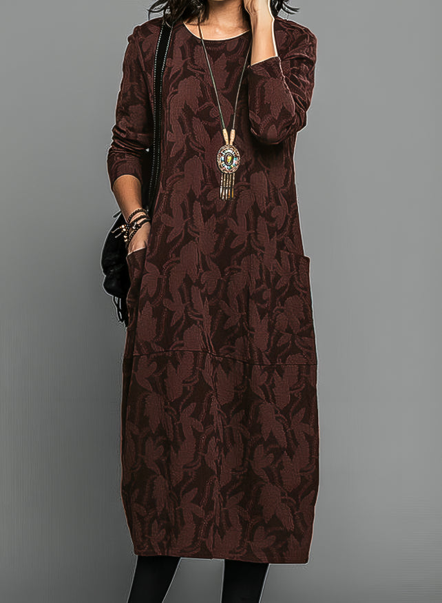 Livia | Elegant Plus Size Midi Women's Dress with Pockets 1