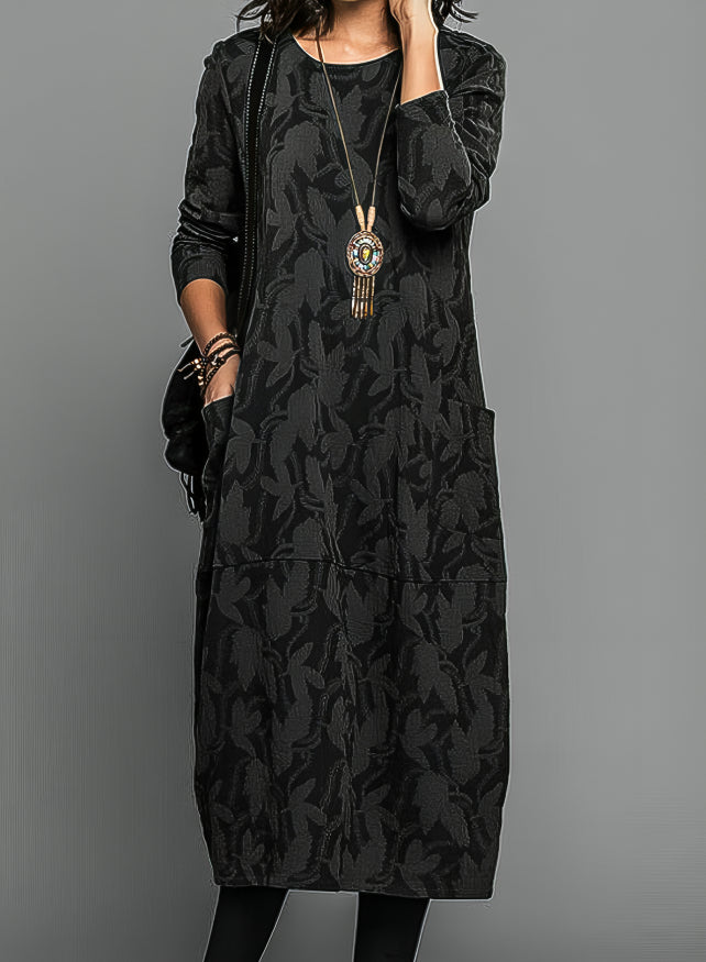 Livia | Elegant Plus Size Midi Women's Dress with Pockets 3