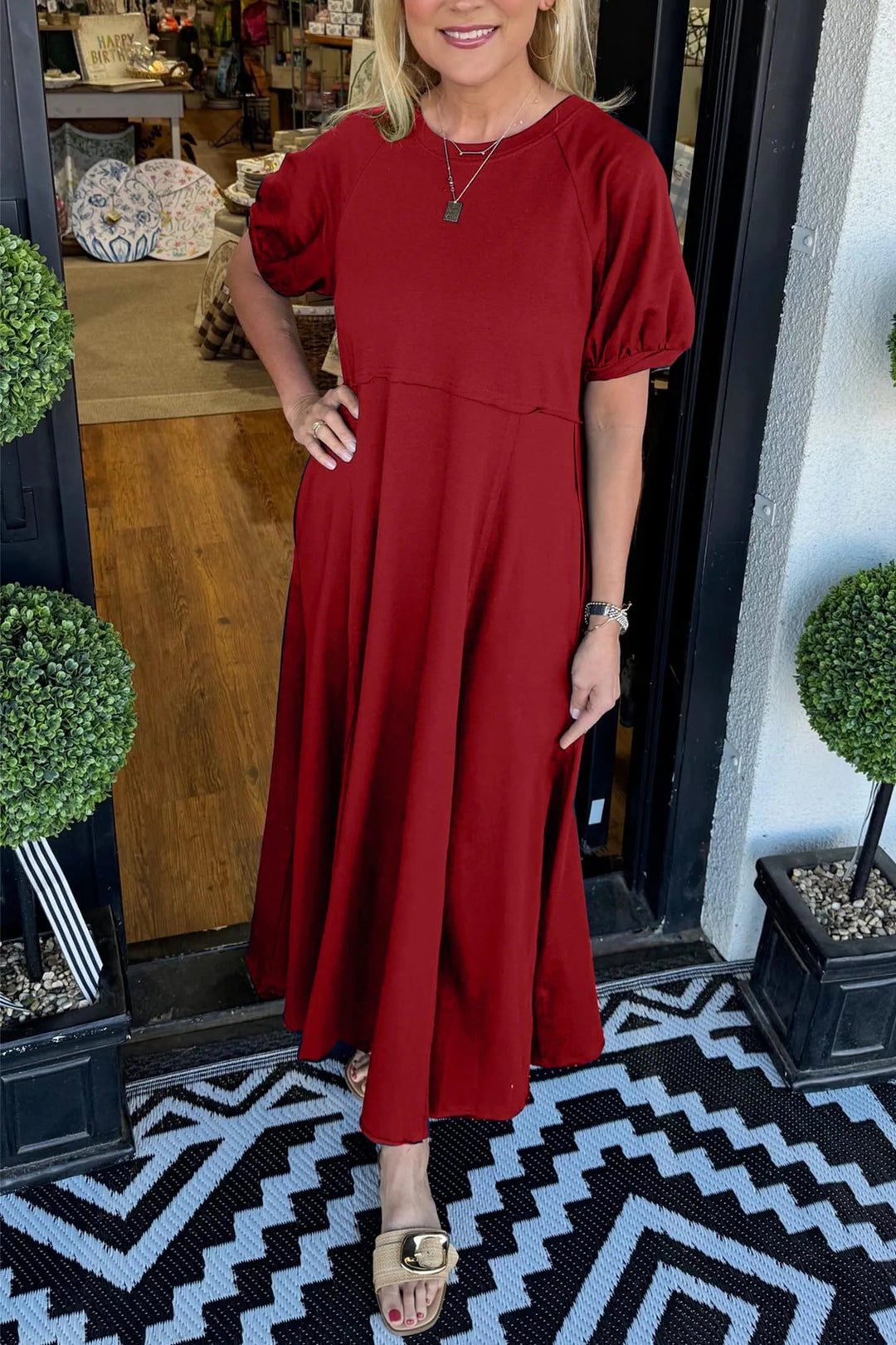 Livia | Elegant Puff Sleeve Maxi Dress for Women 8