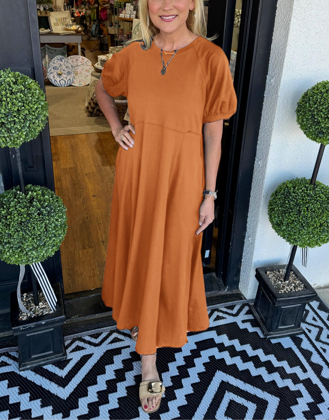 Livia | Elegant Puff Sleeve Plus Size Maxi Dress for Women 5