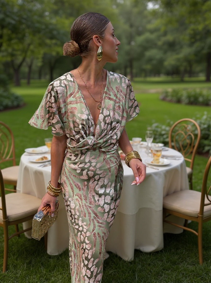Livia | Elegant Twisted Knot Women's Midi Dress 7