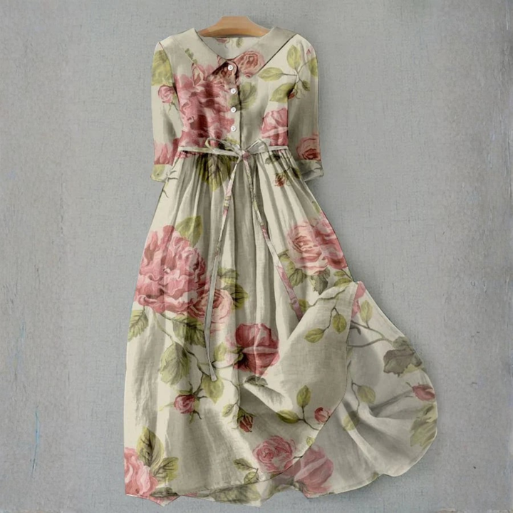 Livia | Elegant Vintage Rose Summer Dress for Wedding Guests 0