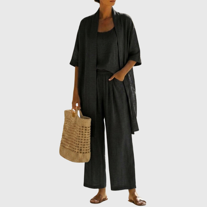 Livia | Elegant, Lightweight & Breathable Linen-Cotton Three Piece Set 6