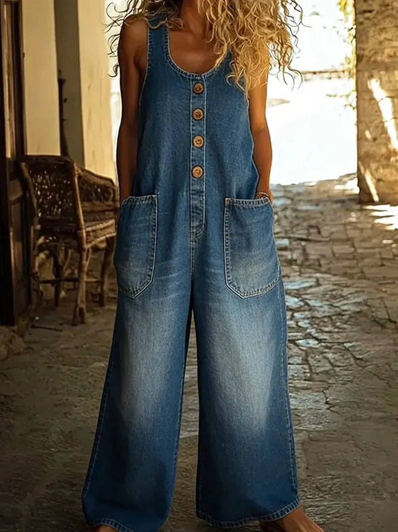 Lora | Comfortable Vintage-Inspired Denim Dungarees for Women 1