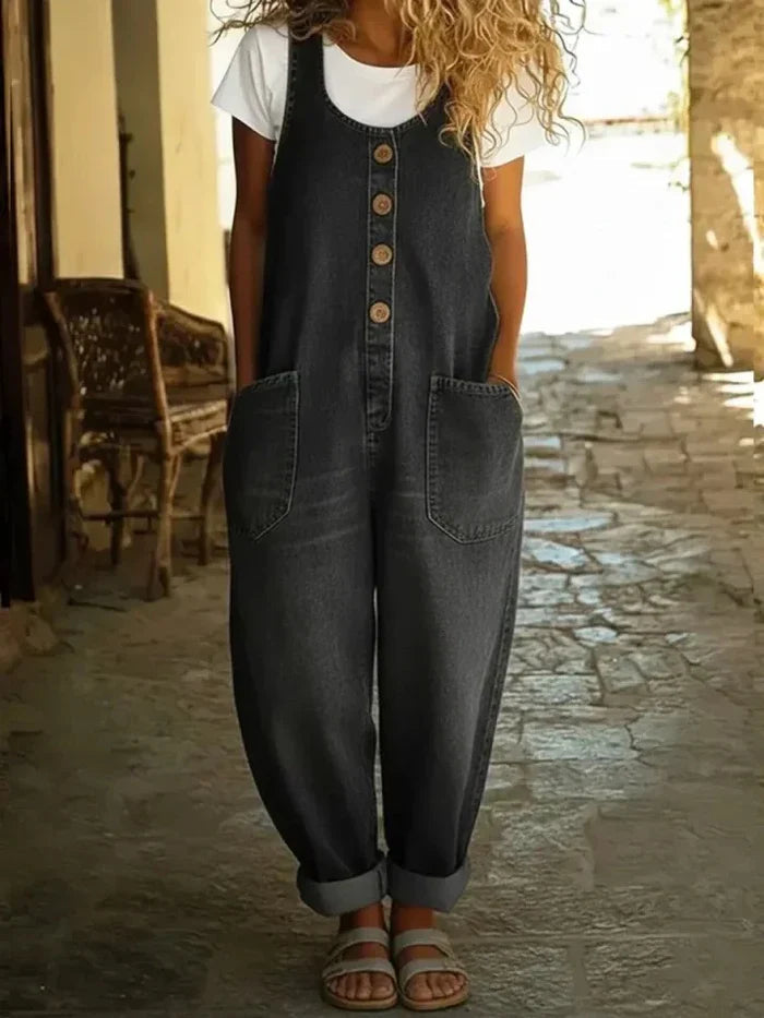 Lora | Comfortable Vintage-Inspired Denim Dungarees for Women 2