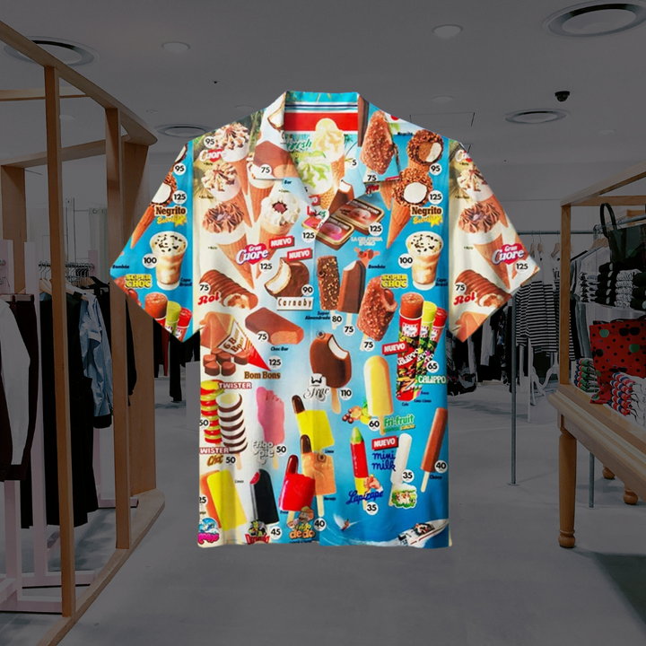 Luca | Funny Ice Print Men's Summer Shirt 0