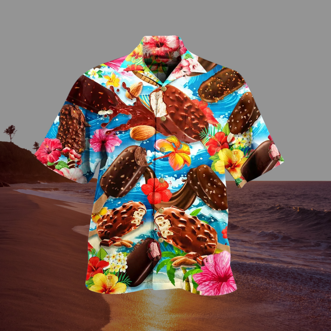 Luca | Funny Ice Print Men's Summer Shirt 1
