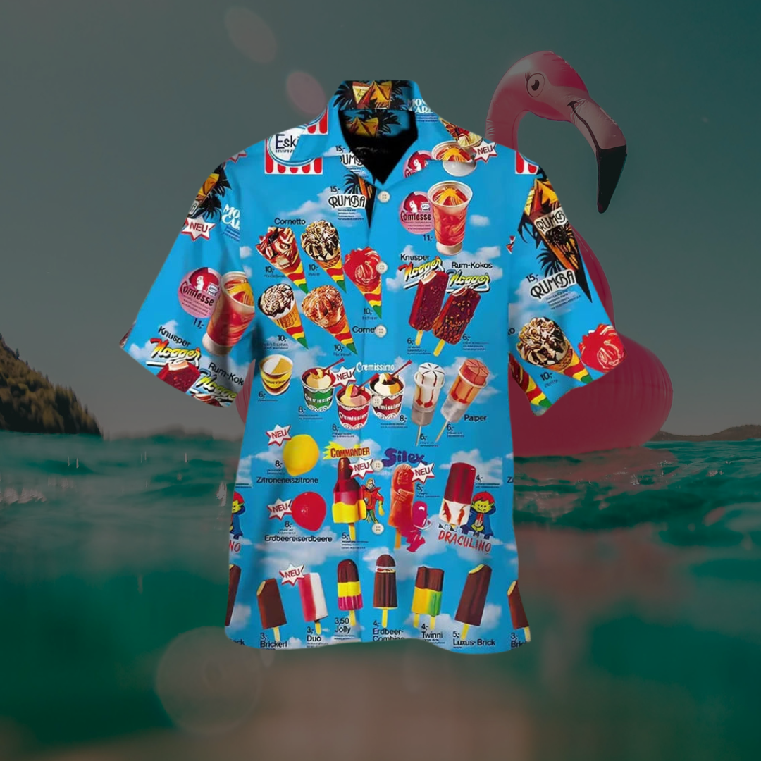 Luca | Funny Ice Print Men's Summer Shirt 2