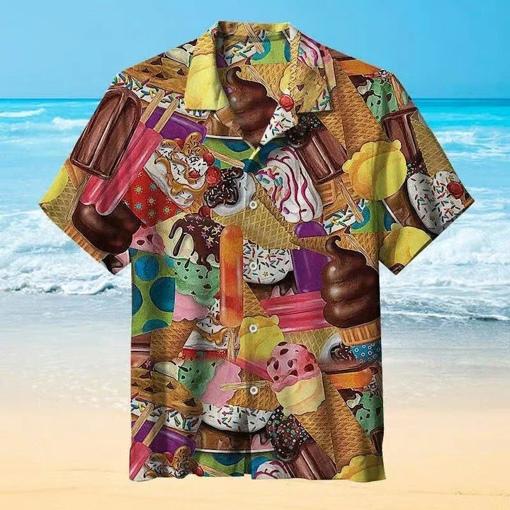 Luca | Funny Ice Print Men's Summer Shirt 3