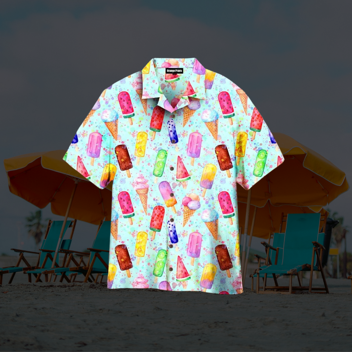 Luca | Funny Ice Print Men's Summer Shirt 4