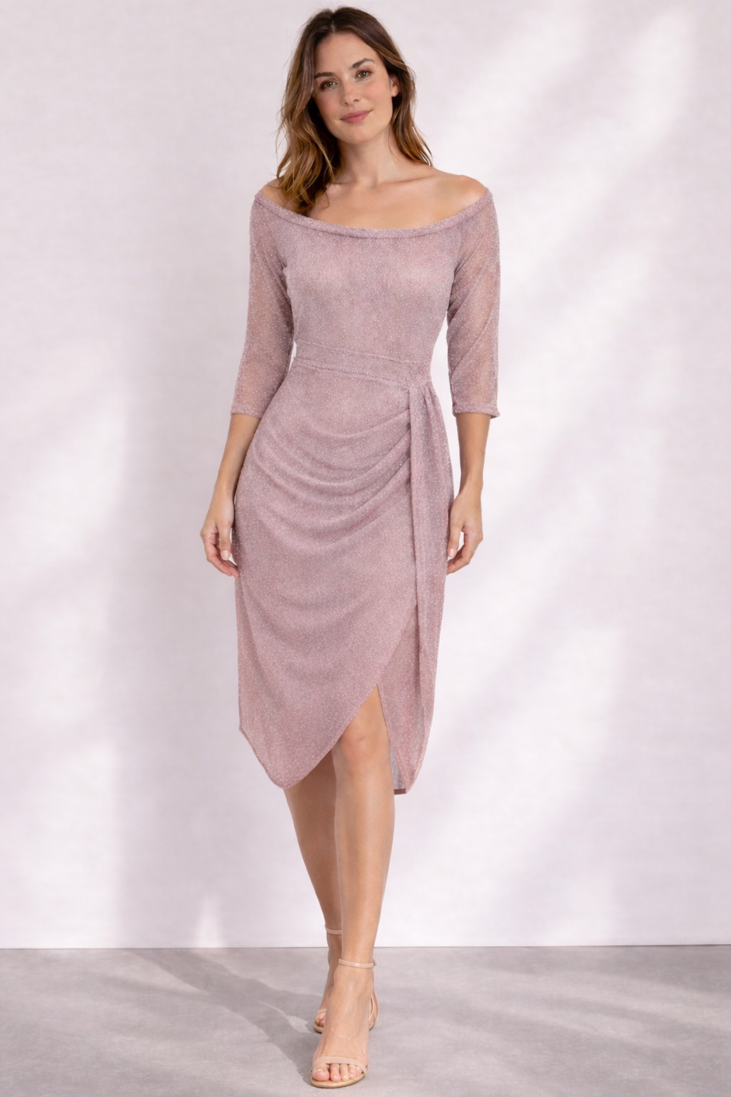 Luna Belle | Elegant Off-Shoulder Wedding Guest Dress 7