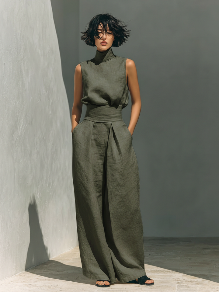 Luna Chic | Relaxed Fit Women's Clothing Tank Top and Trousers Set 2