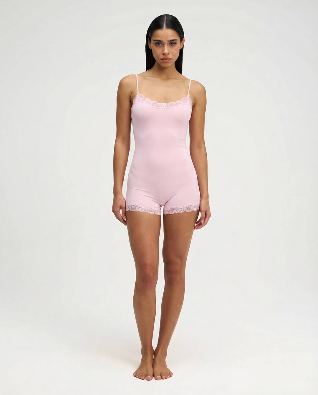 Luna Luxe | Soft Lace Trim Women's Romper 1