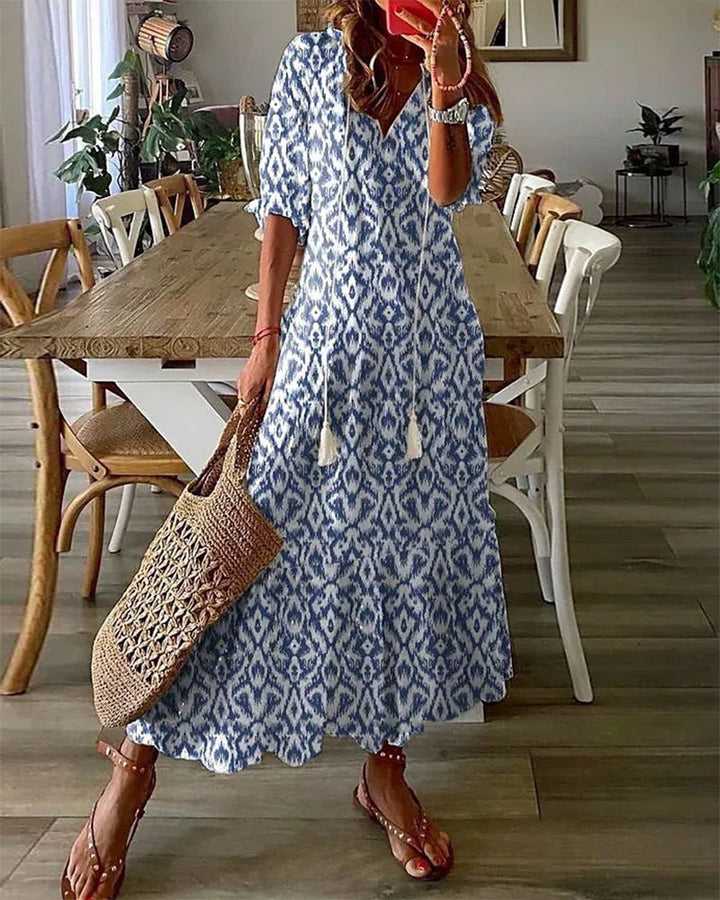 Luna | Boho Maxi Dress with Print 0