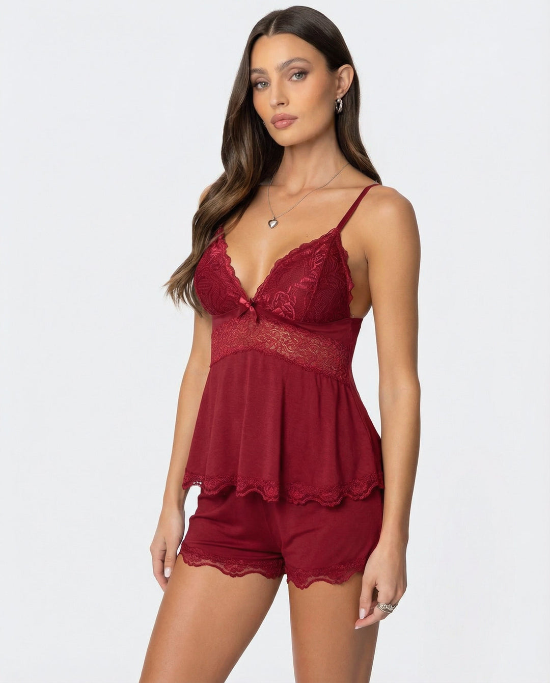 Luna | Elegant Lace Trim Women's Pajama Set 5