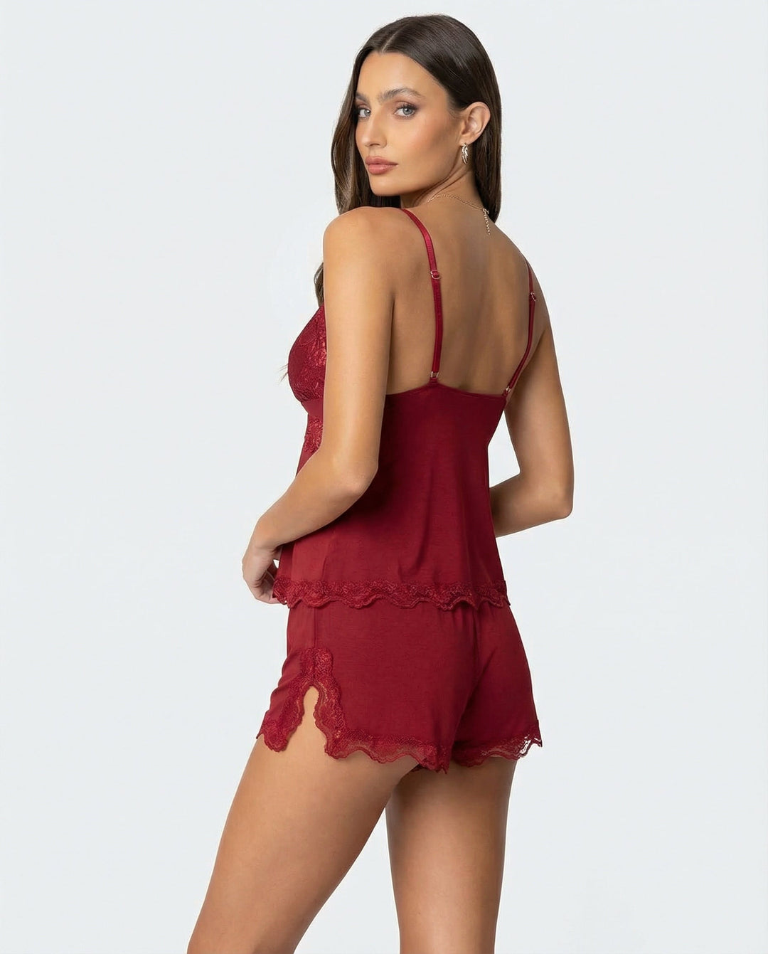 Luna | Elegant Lace Trim Women's Pajama Set 6